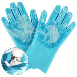 (1/2/3 Pairs)2-in-1 Pet Dog Bath Gloves, Pet Brush SiliconeBath Massage Brush, Dog RubbingBathsupplies