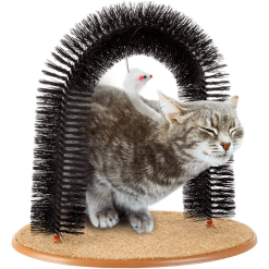 1 Set Cat Scratcher, Cat Brushes For Indoor Cats, Cat Arch Self Groomer Scratching Board Scratch Pad, Cat Hair Brush For Shedding, Cat Face Head Self Grooming Brush Post For Deshedding W Cute Kitten Toy, Suitable For Cats And Kittens Of All Ages.